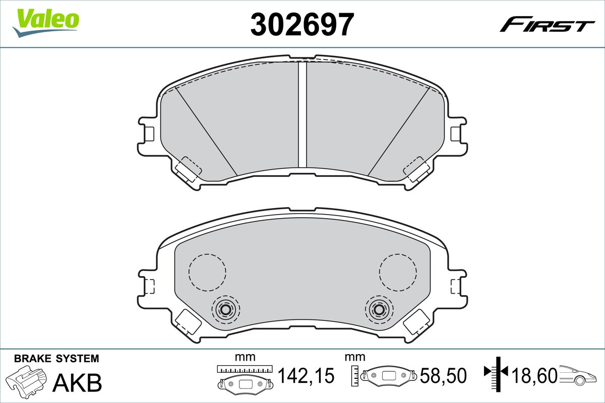 VALEO Fékbetét, mind 302697_VALEO